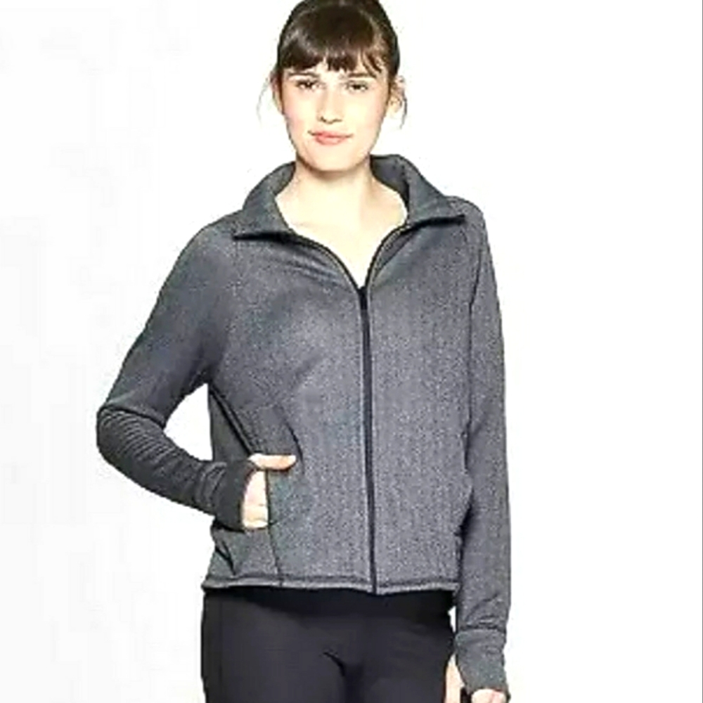 Women's c9 Champion Training Herringbone Fleece Full Zip Track Jacket Dark Gray